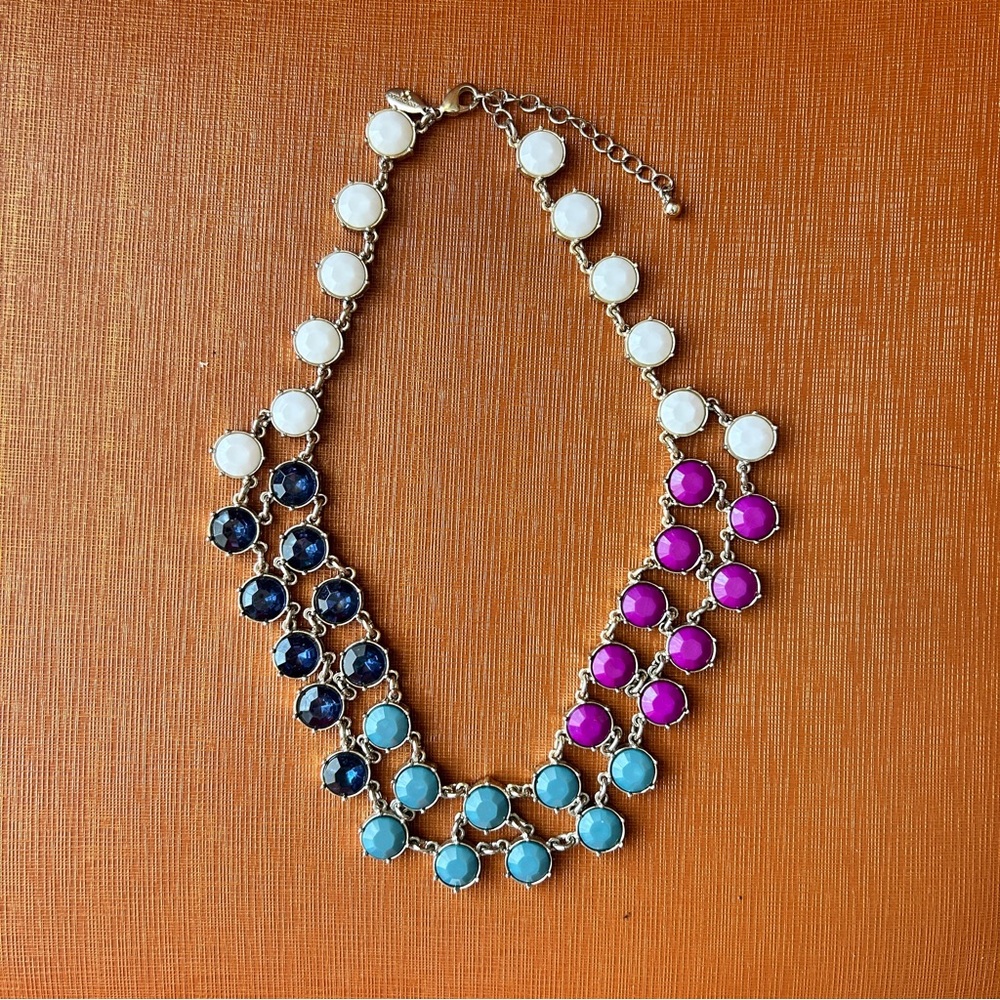 Ann Taylor Necklace - white, blue, purple